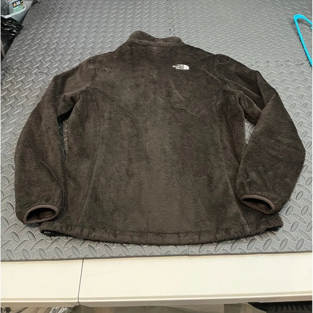 The North Face Osito Fleece Jacket Womens L Brown Full Zip Soft Fuzzy Mock Neck